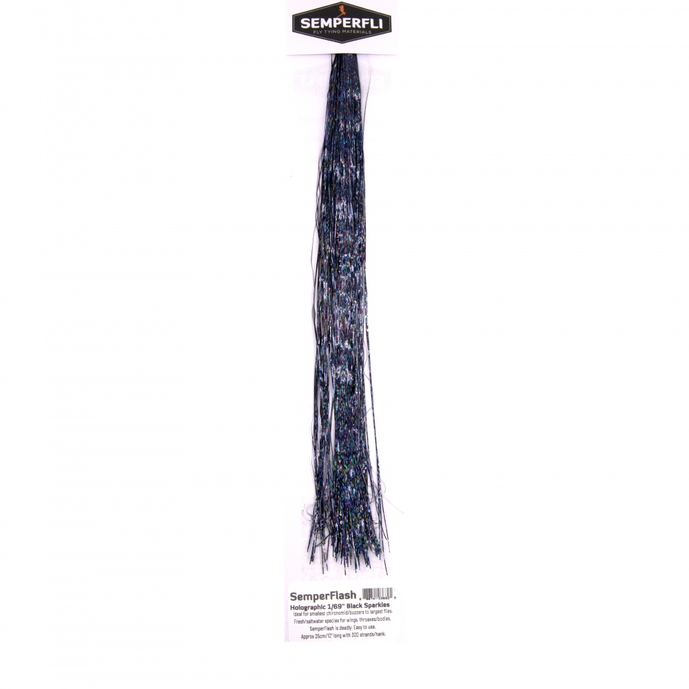Semperfli Semperflash Holographic 1/69'' Black Sparkles Fly Tying Materials (Pack Size 640cm)